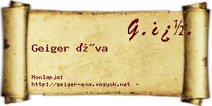 Geiger Éva névjegykártya